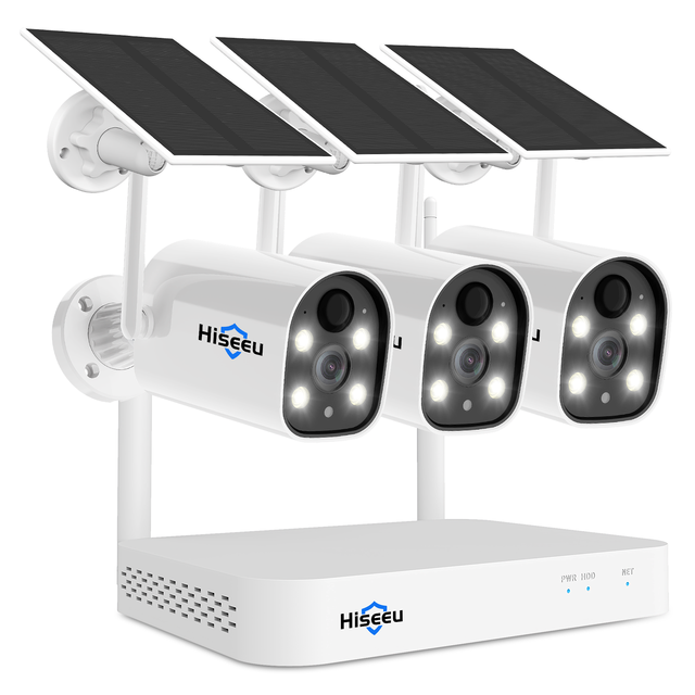 4MP Ai Smart Motion Detection Outdoors 2-way Audio Wifi Nvr Kit CCTV Surveillance Home Wireless Security Solar Camera System