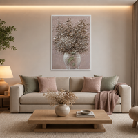 Vente en gros de peinture à l'huile à texture épaisse fleur abstraite avec vase nature morte décoration murale peinte à la main avec pierre naturelle