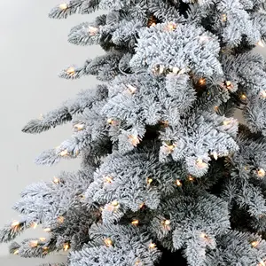 Luxury <b>Xmas</b> Ornaments Customized Artificial Pvc Flocked Tree Christmas White <b>Decoration</b> Christmas Snowy Tree - Product Image 5