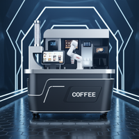 Kiosco Automatizado para Preparar Café, Robot Barista 24/7, Pantalla Táctil, Pago, Autolimpieza, para Operaciones Comerciales, CE ISO TS 15066