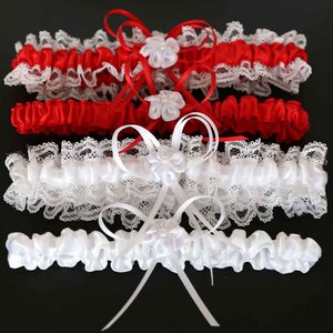 Jarretelles à fleurs brodées, <span class=keywords><strong>bleu</strong></span> <span class=keywords><strong>marine</strong></span>, blanc, accessoire de mariage pour femmes/femme/mariée, anneau de cuisse, boucle de jambe en dentelle - Product Image 4