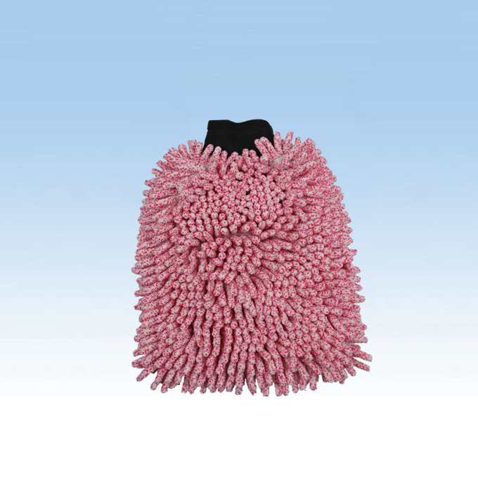 Перчатка из микрофибры кораллового цвета, перчатка для мытья автомобиля с ворсом синели