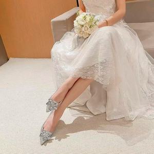 S1113F острые стразы на высоком каблуке Золушка со стразами на шпильке пикантные женские свадебные туфли для невесты - Product Image 5