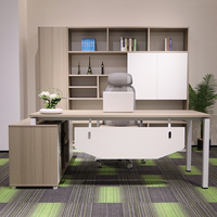 Meubles de bureau d'affaires de luxe de haute qualité, Ensembles de meubles de bureau modernes en bois Bureau de direction de PDG en forme de L
