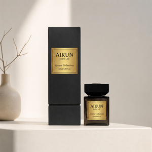 Aikun MOQ30pcs Black 120ml Square Glass Bottle Rigid Box Metal Label Custom Lasting Scent Aroma <b>Reed</b> <b>Diffuser</b> Set for Gift Brand - Product Image 1