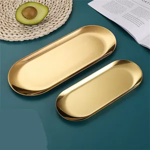Bandeja de acero inoxidable dorado S/L para equipo de uñas, bandeja de almacenamiento de cosméticos, bandeja quirúrgica dental, plato para uñas, herramientas de manicura - Product Image 5