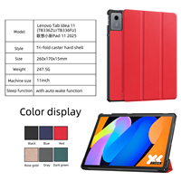 Étui intelligent à rabat en cuir PU pour tablette Lenovo Idea Tab 11 TB336 FZ FU, coque rigide avec support pliable en trois parties
