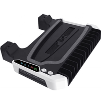 Support de refroidissement multifonctionnel pour PS5/Pro/Slim Station de charge pour double contrôleur Station de refroidissement RVB avec stockage de disque de jeu