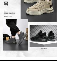 Chaussures de travail pour hommes, protection du travail, bout ouvert épais, fermeture éclair, imprimées, automne, chantier, antidérapantes, résistantes à l'usure, imperméables