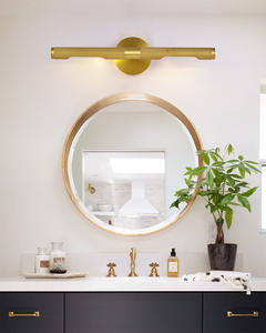 Lámpara frontal de <span class=keywords><strong>espejo</strong></span> de cobre Dorado Americano, gabinete de <span class=keywords><strong>espejo</strong></span> creativo <span class=keywords><strong>led</strong></span>, luz de pared de baño posmoderna para Baño - Product Image 2