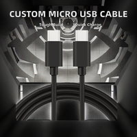 Cable Micro USB de Cobre Puro con Revestimiento de PVC de 1m, con Logotipo Personalizado, Venta Directa de Fábrica, Cable de Carga Rápida de 2A para Android