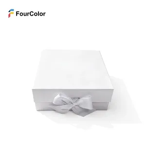 Scatole Regalo Grandi Bianche di Alta Qualità con Goffratura, Scatole Rettangolari per Proposta Damigella, Scatole Regalo Pieghevoli - Product Image 4
