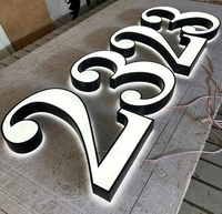 Enseigne LED 3D personnalisée résistante aux intempéries, lettres en acier inoxydable épaisses, signalétique commerciale extérieure pour devanture de magasin