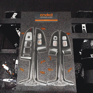 제네시스 G70 IK 2017-2025용 조곤 럭셔리 카본 파이버 도어 윈도우 스위치 패널 커버 리프트 버튼 트림 인테리어 키트 4개 - Product Image 3