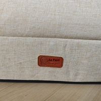 Coussin pour chien en coton et lin quatre saisons, détachable, rectangulaire, motif uni, canapé pour animaux de compagnie