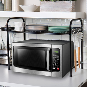 Wholesale Eco-Friendly Foldable Space-Saving Powder Coated Modern Kitchen Counter Cabinet Sturdy Iron Storage <strong>Rack</strong> <strong>Microwave</strong> - Product Image 4