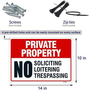 Scellage à chaud grande propriété privée pas d'intrusion signe pas de signe de flânage pas de signe de sollicitation <span class=keywords><strong>pour</strong></span> la sécurité à domicile - Product Image 2