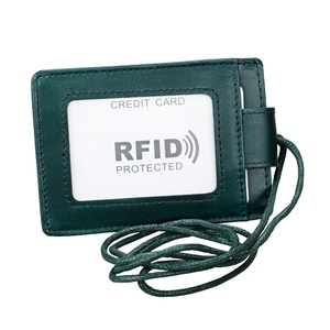 Manufacturer Wholesale Genuine Leather Solid Color RFID Badge Holder for Work ID Exhibition Bus <b>Access</b> <b>Control</b> <b>Cards</b> Children's - Product Image 3