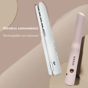 Mini lisseur sans fil rechargeable en contreplaqué, fer à friser portable USB en contreplaqué - Product Image 3