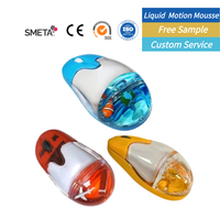 Souris OEM 3D à liquide flottant, motif dessin animé, en ABS et acrylique, USB 2.4G, cadeau promotionnel d'entreprise, souris à infusion d'eau et d'huile pour ordinateur