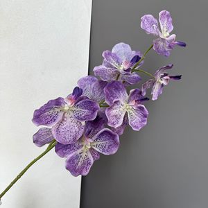 Orchidée artificielle Jinxi Vanda à 9 têtes, fleur en soie blanche, rose, violette, décoration de mariage, décoration de la maison, arrangement floral, photographie - Product Image 4