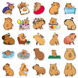 50 Piezas <span class=keywords><strong>de</strong></span> <span class=keywords><strong>Pegatinas</strong></span> <span class=keywords><strong>de</strong></span> <span class=keywords><strong>Animales</strong></span> Carpincho <span class=keywords><strong>de</strong></span> Dibujos Animados Lindos, Calcomanías Estéticas Impermeables para Teléfono Móvil - Product Image 3