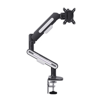 Support de moniteur à bras pneumatique pour écran d'ordinateur OEM ODM 10-42 pouces avec gestion des câbles USB pivotant et inclinable, fixation par pince de bureau