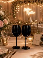 Verres à vin vintage en acier inoxydable noir en forme de cloche - Gobelets de fête durables de 540 ml pour mariage et événements