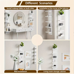 Wall Mounted <b>Floating</b> Shelf 5 Tier Multi Layer Storage Rack For Living Room Bedroom Decorative Shelf - Product Image 1