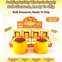 Jouet Squishy Mignon en Forme de Pudding, Jouet Anti-Stress en Plastique, Simulation de Dessert en Tasse, Cadeau pour Enfants et Bureau