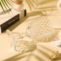 Gobelet à vin rouge transparent gaufré de style européen gobelet romantique de mariage ou de fête