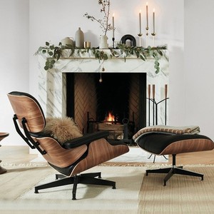 Sillón Moderno de Cuero Genuino con Reposapiés Giratorio y Reclinable, Estructura Metálica para Sala de Estar, Oficina u Hotel - Product Image 3