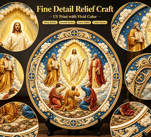 Placa de Resina con Relieve 3D Personalizada, Arte Decorativo, Transfiguración de Jesús, Moisés, Elías, Pedro, Santiago, Juan, Iglesia Católica, Decoración de Pared para el Hogar - Product Image 5