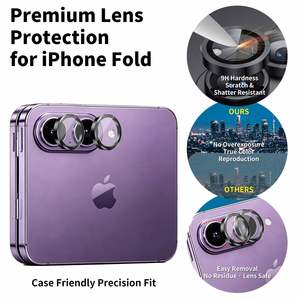 ฟิล์มกันรอยเลนส์กล้อง Eagle Eye สำหรับ iPhone Fold แบบกำหนดเองจากโรงงาน ความแข็ง 9H ป้องกันรอยขีดข่วน ดีไซน์โค้ง 3 มิติ ป้องกันแสงสะท้อน ความโปร่งใสสูง เสริมความแข็งแรง 2 เท่า - Product Image 2