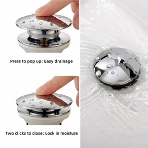 Vanne de vidange de lavabo moderne en laiton massif chromé, anti-corrosion, à <span class=keywords><strong>clic</strong></span>-<span class=keywords><strong>clac</strong></span>, G1-1/4, pour salle de bain et baignoire - Product Image 3