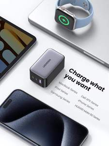Cargador USB C <span class=keywords><strong>UGREEN</strong></span> Nexode de <span class=keywords><strong>65W</strong></span> con 3 puertos, adaptador de carga rápida <span class=keywords><strong>GaN</strong></span>, cargador de pared compacto y plegable para portátil y teléfono móvil. - Product Image 6