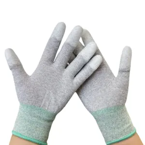 Confort extensible Fit PU enduit bout de doigt ESD gant antistatique gants en Fiber de carbone