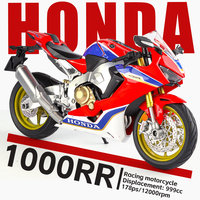 Modèle de moto sportive M9-11A en alliage et plastique moulé sous pression, échelle 1:9, CBR1000RR Fire Blade, avec fonction d'éclairage, vente en gros