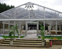 Tente de mariage transparente à structure en aluminium imperméable de 40 pieds avec table et chaises pour 300 invités