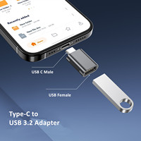 Alliage de zinc 10Gbps USB C vers USB un adaptateur Otg convertisseur Type C mâle vers USB3.2 Gen2 femelle pour téléphone portable Macbook