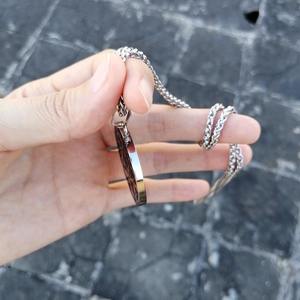 Collar de cadena de trigo de acero inoxidable para hombre, collar <span class=keywords><strong>con</strong></span> colgante de <span class=keywords><strong>moneda</strong></span> de brujería Chapado en pistola negra grabada <span class=keywords><strong>con</strong></span> hexagrama del zodiaco 12, venta al por mayor - Product Image 2