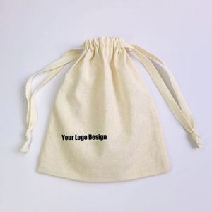 Vente en gros de petites pochettes cadeaux en coton avec cordon de serrage, sacs en tissu de coton doux personnalisés, anti-poussière, pour l'emballage de bijoux et de cadeaux - Product Image 2