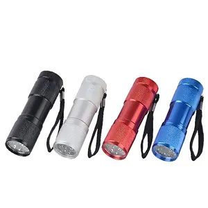 Nhỏ Đèn pin 395nm 9 LED mini xách tay tia cực tím Torch ánh sáng UV đèn pin