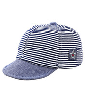Gorro Unisex con Bordado de Rayas Rosas para Niños de 1 a 3 Años, Uso Diario, Primavera/Verano, Algodón, 48-50 cm de Circunferencia de Cabeza, Etiqueta de Estrella