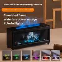 Diffuseur d'aromathérapie créatif à flamme 3D simulée, silencieux, 0,5 L, en résine, pour la maison, le bureau, utilisation sur le bureau, parfum automatique