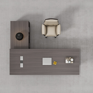 Unique Shape Luxury Boss Office <strong>Desk</strong> Modern Furniture L-Shaped <strong>Table</strong> <strong>Desk</strong> Soft Closing Wire Cord Manager Sockets Boss <strong>Desk</strong> - Product Image 4