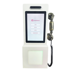 Livre d'or vidéo et audio tactile avec écran 10,1'' <span class=keywords><strong>en</strong></span> métal, enregistreur vocal, support de partage <span class=keywords><strong>en</strong></span> <span class=keywords><strong>ligne</strong></span> avec boîte à lumière - Product Image 4