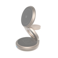 Station de charge sans fil pliable 3 en 1 magnétique pour téléphone, montre connectée, écouteurs, compatible Apple et Samsung
