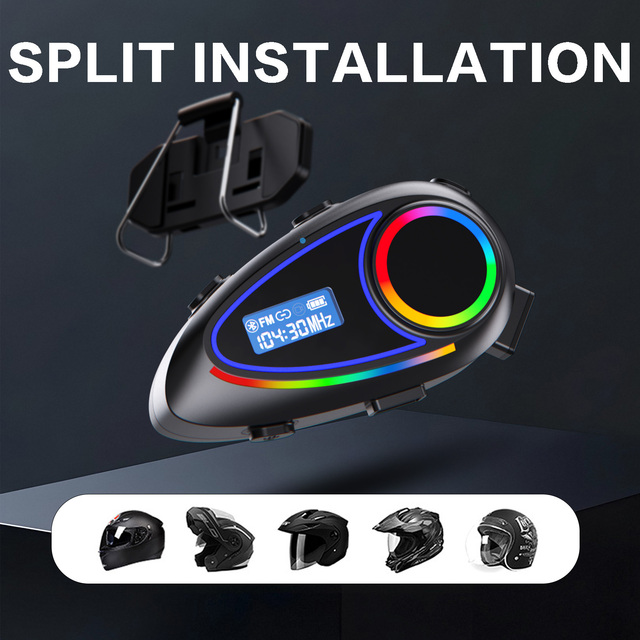 K18 Helmet-Mounted Headset for Stable Connectivity Durable Build LED Battery Indicator JL Chipset Voice Control 20+ Hours