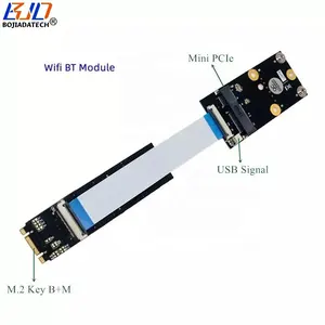 M.2 NGFF Key B+M M-Key to Mini PCI-E PCIe Wireless Adapter Riser Card With Flexible FPC Cable For Wifi BT Module